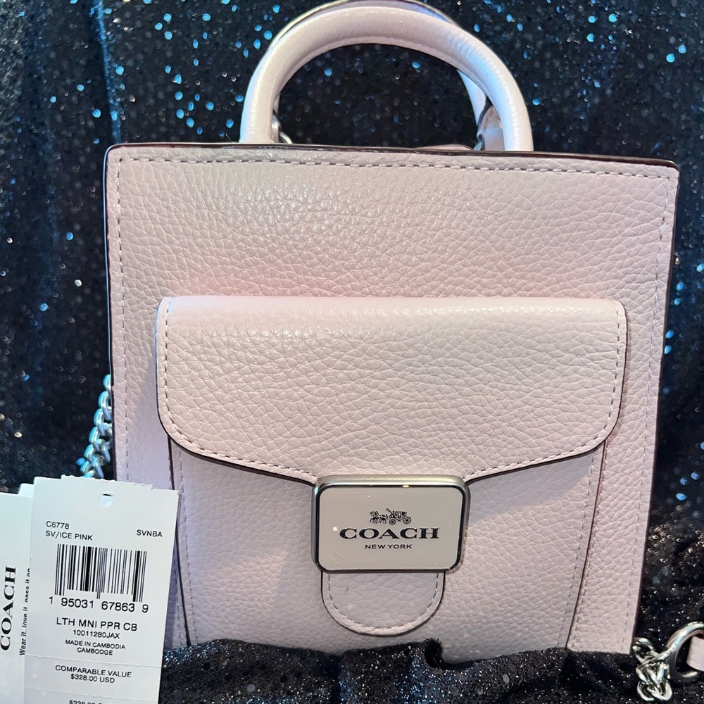 COACH LTH MNI PPR CB mini tote